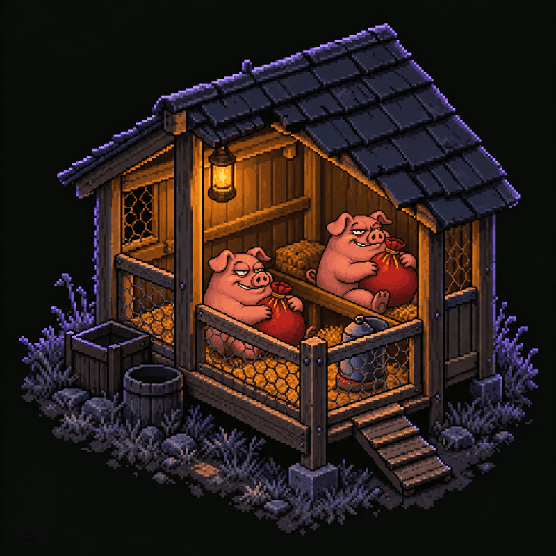 Bagholder Sty: pixel-art pigs farm, small size